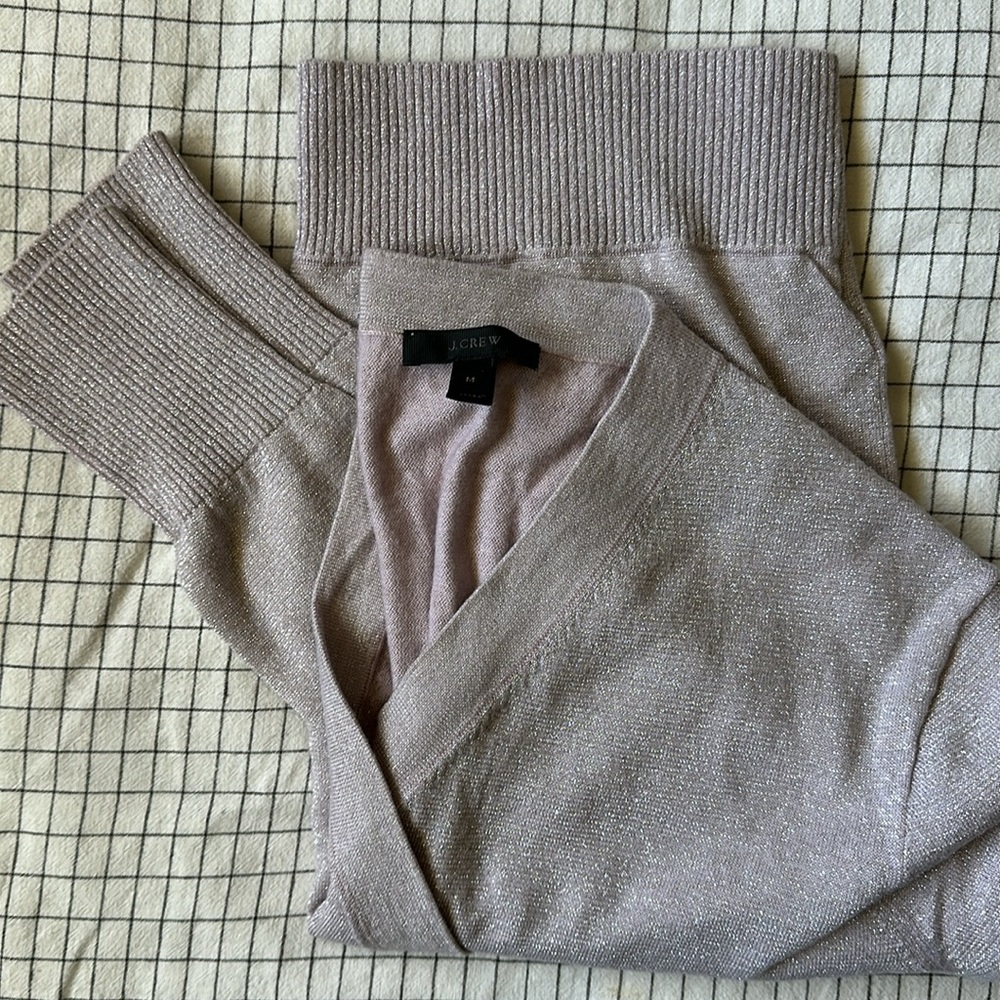 J Crew metallic Wrap Sweater Size M